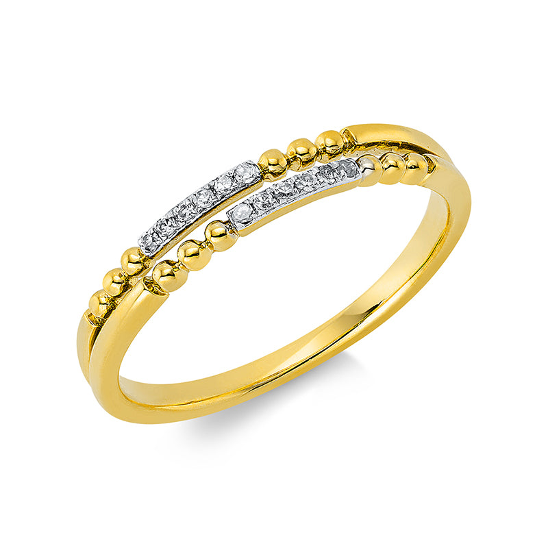 Ring - Moderner Schmuck aus Gold mit Diamanten, -Symbol, Fassung rhodiniert - 1DB07