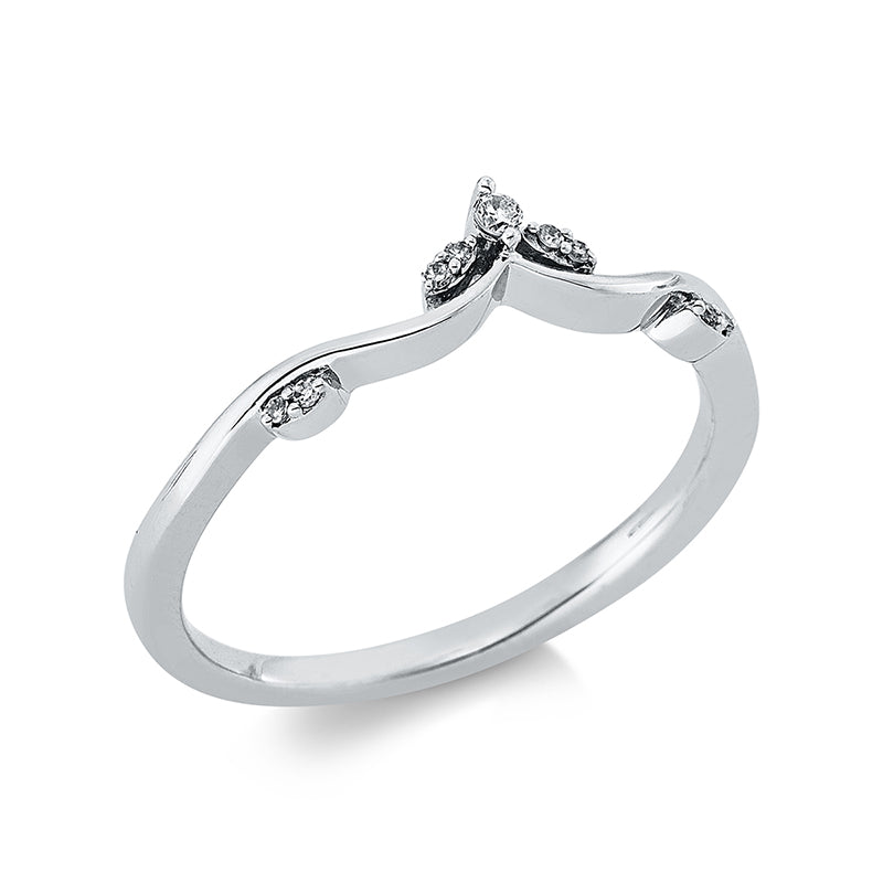 Ring    aus 750/-18 Karat Weißgold mit 9 Diamanten 0