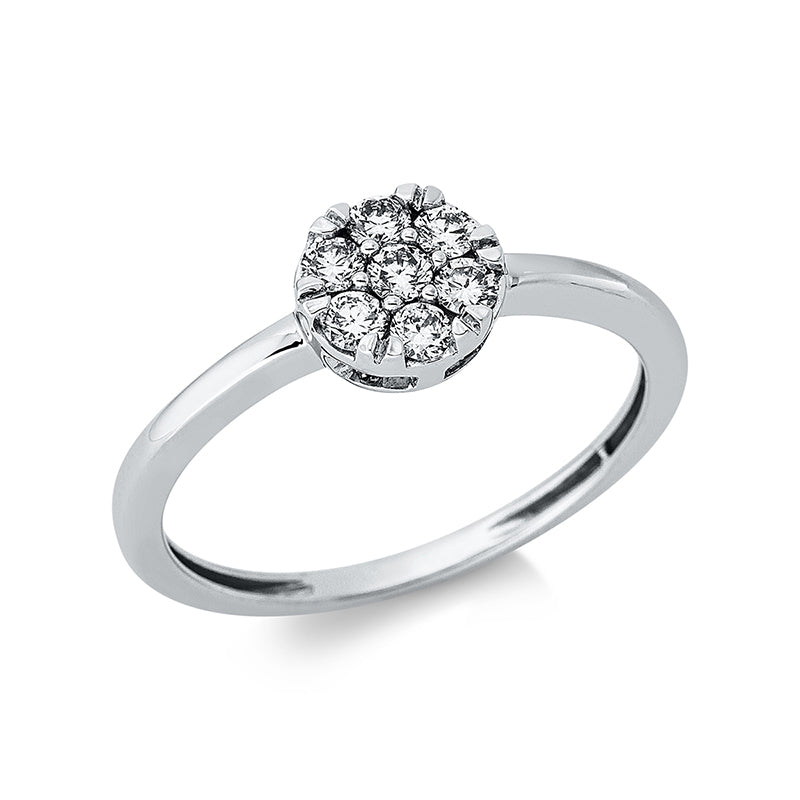 Ring    aus 750/-18 Karat Weißgold mit 7 Diamanten 0