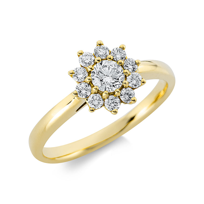 Ring    aus 750/-18 Karat Gelbgold mit 11 Diamanten 0