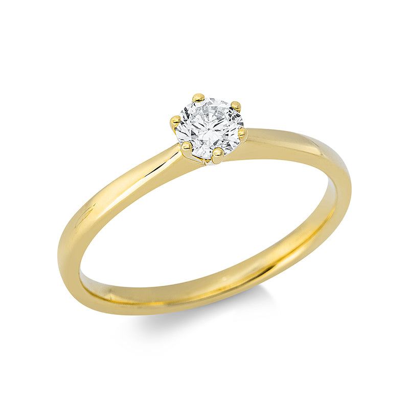 Ring    aus 750/-18 Karat Gelbgold mit 1 Diamant 0