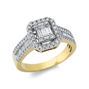 Ring    aus 750/-18 Karat Gelbgold mit 79 Diamanten 0