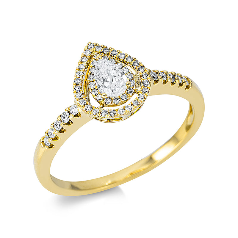 Ring    aus 750/-18 Karat Gelbgold mit 55 Diamanten 0