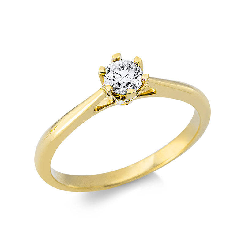 Ring    aus 750/-18 Karat Gelbgold mit 1 Diamant 0