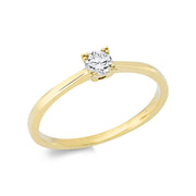 Ring    aus 750/-18 Karat Gelbgold mit 1 Diamant 0