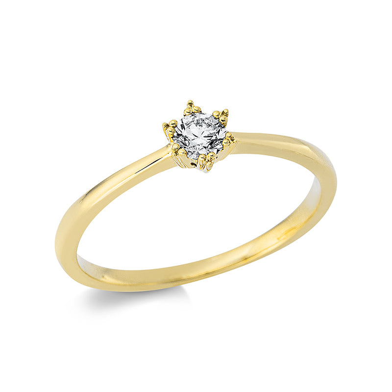 Ring    aus 750/-18 Karat Gelbgold mit 1 Diamant 0