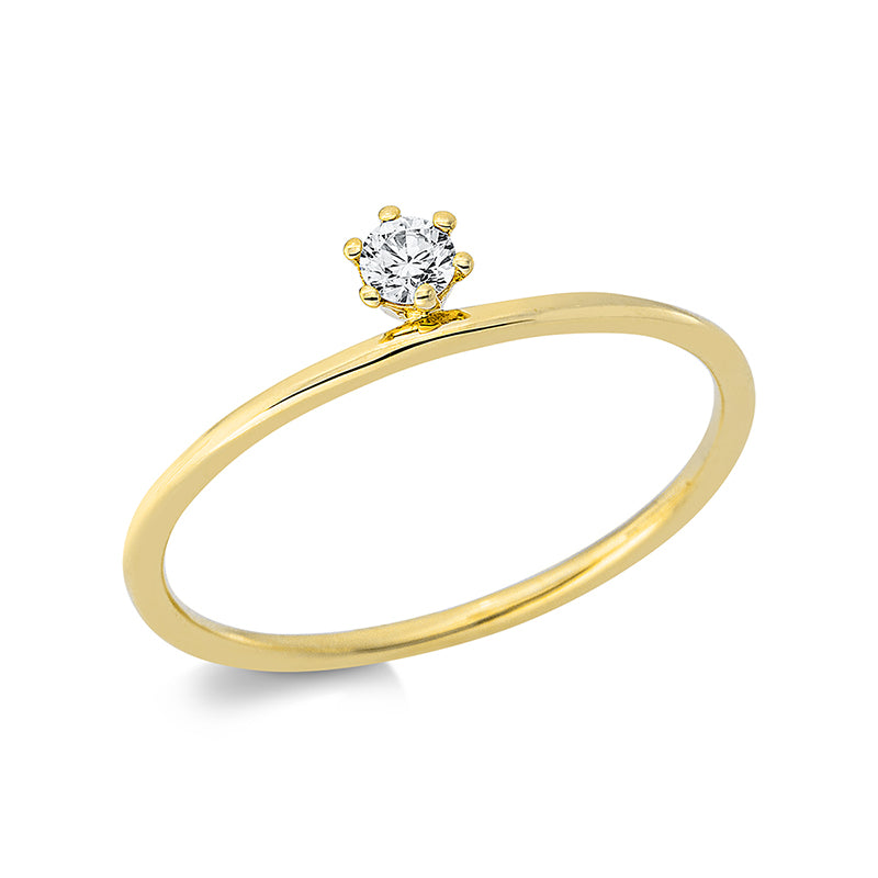 Ring    aus 750/-18 Karat Gelbgold mit 1 Diamant 0