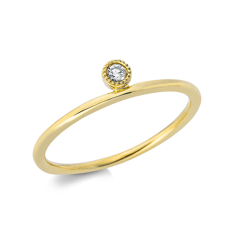 Ring    aus 750/-18 Karat Gelbgold mit 1 Diamant 0