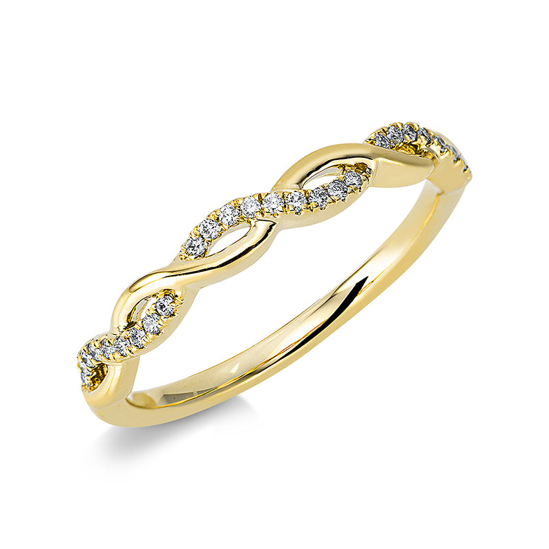 Ring    aus 750/-18 Karat Gelbgold mit 27 Diamanten 0