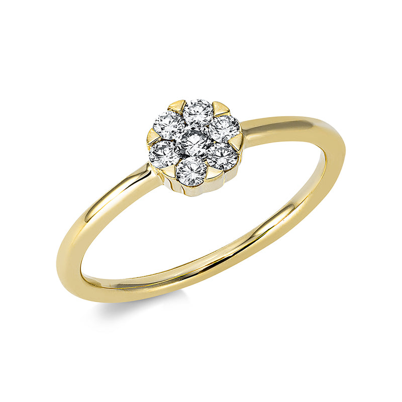 Ring    aus 750/-18 Karat Gelbgold mit 7 Diamanten 0