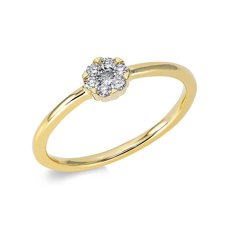 Ring    aus 750/-18 Karat Gelbgold mit 7 Diamanten 0