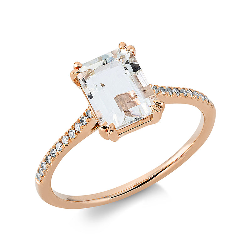 Ring mit Amethyst  aus 750/-18 Karat Rotgold mit 22 Diamanten 0