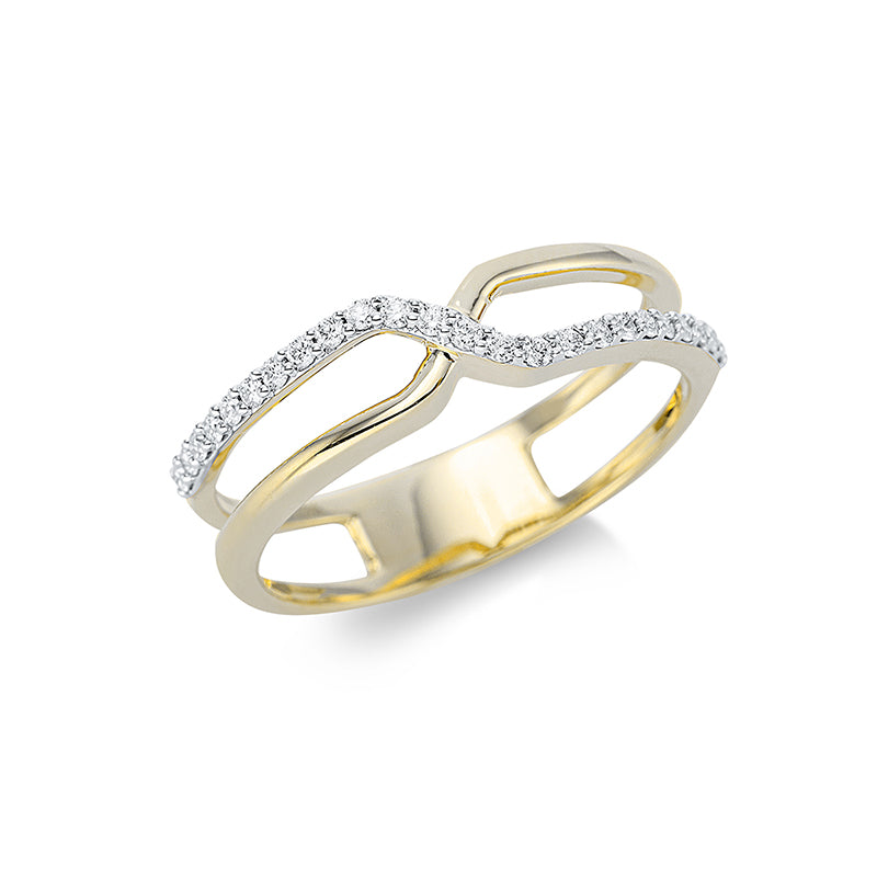 Ring    aus 750/-18 Karat Gelbgold mit 24 Diamanten 0