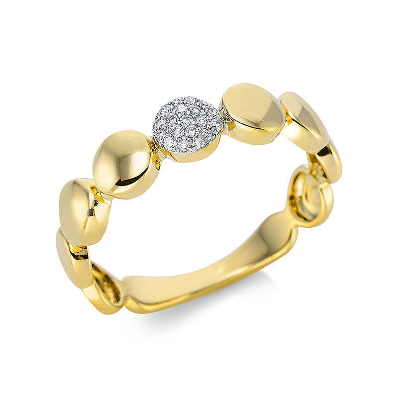 Ring    aus 750/-18 Karat Gelbgold mit 19 Diamanten 0