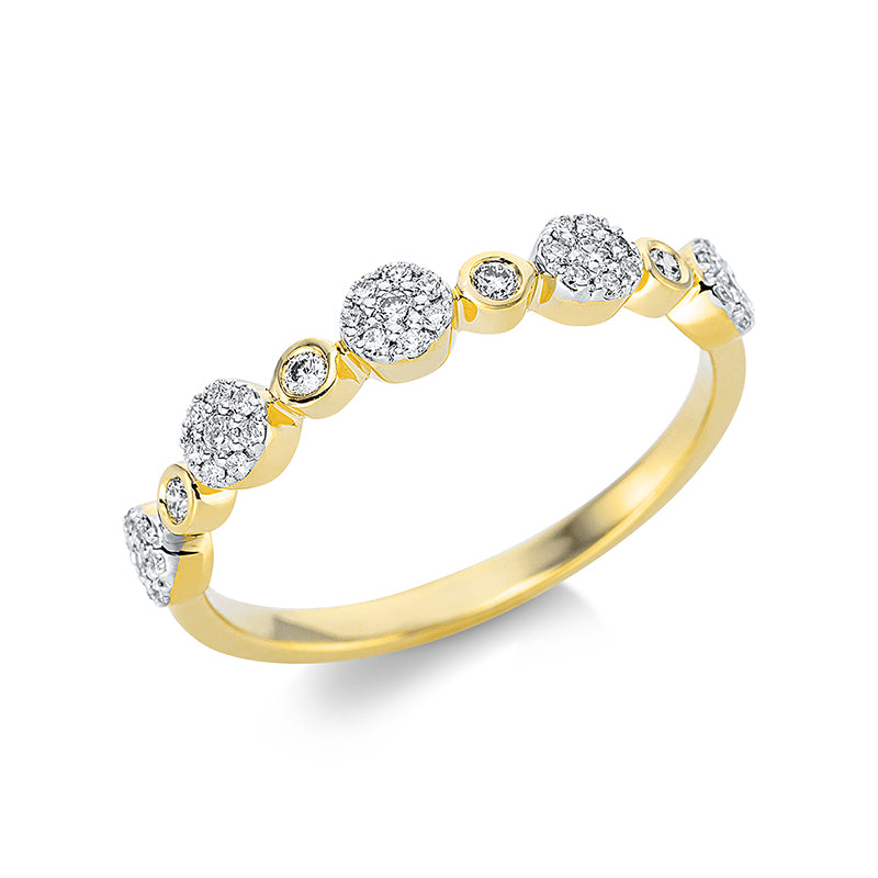 Ring    aus 750/-18 Karat Gelbgold mit 44 Diamanten 0