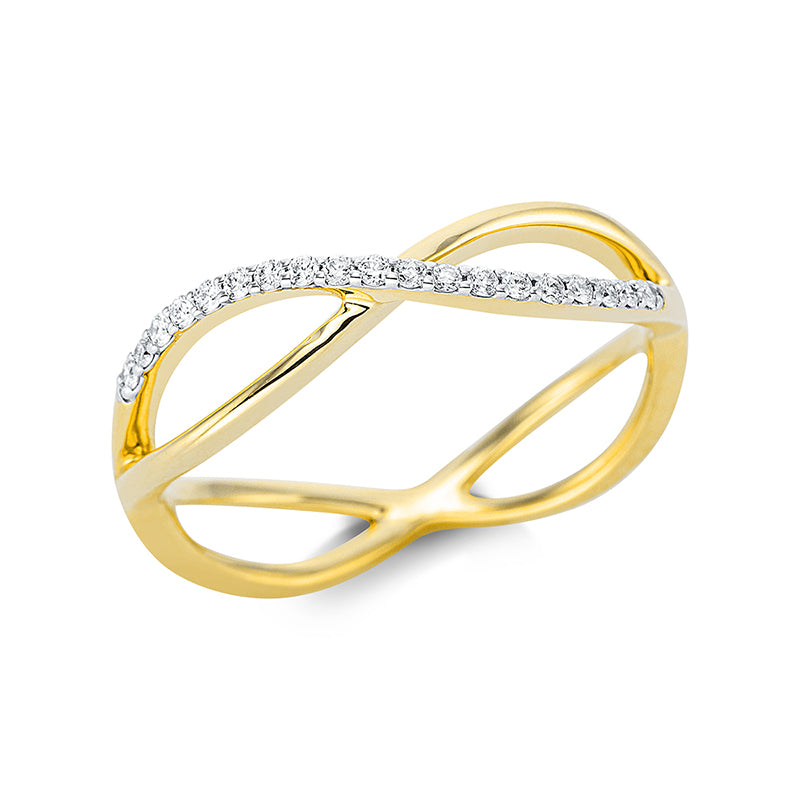 Ring    aus 750/-18 Karat Gelbgold mit 19 Diamanten 0