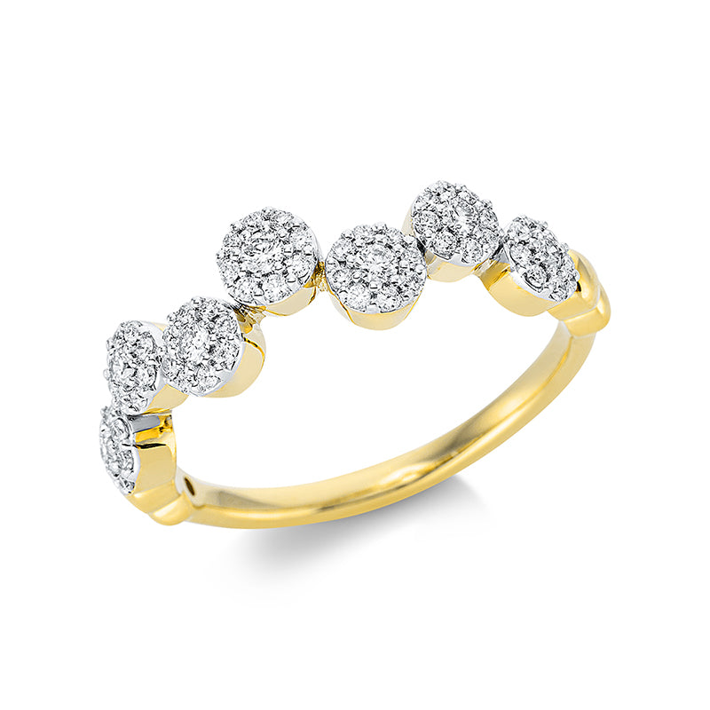 Ring    aus 750/-18 Karat Gelbgold mit 63 Diamanten 0