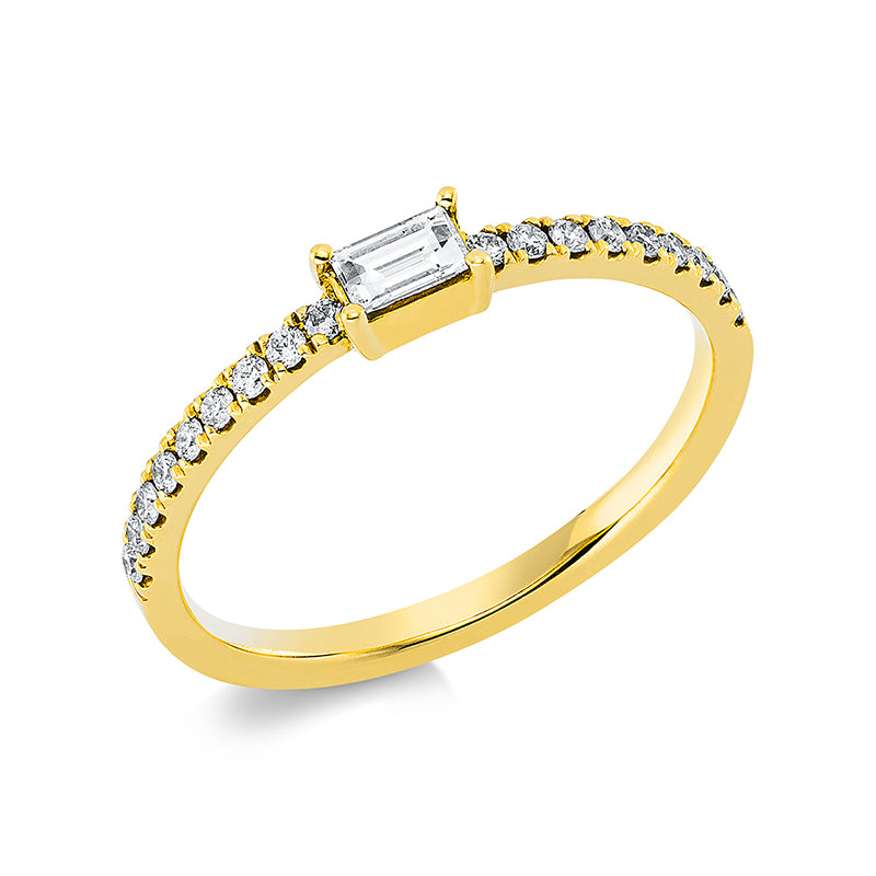 Ring    aus 750/-18 Karat Gelbgold mit 19 Diamanten 0