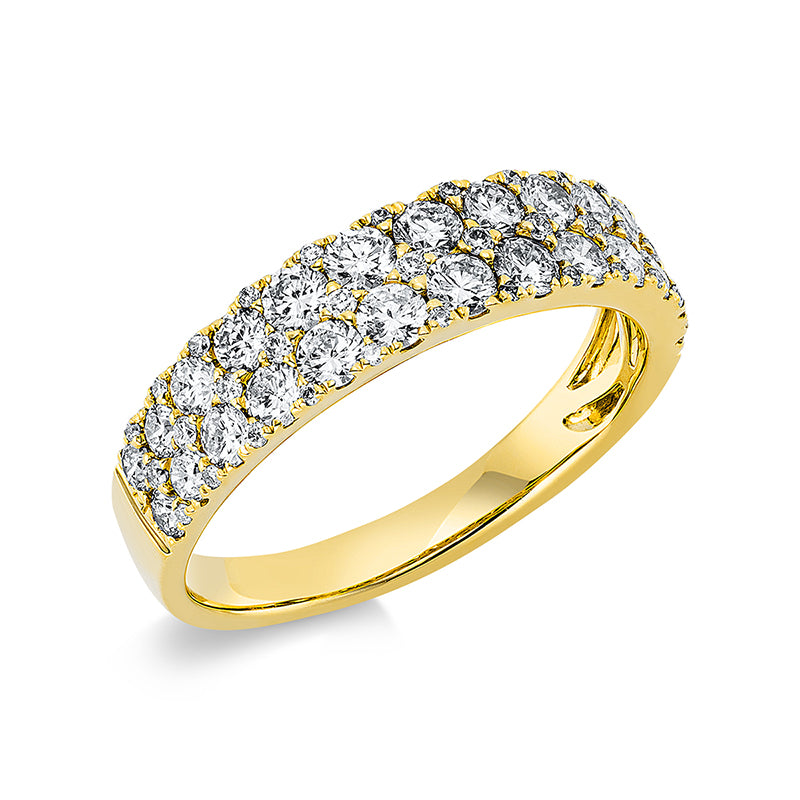 Ring    aus 750/-18 Karat Gelbgold mit 62 Diamanten 1