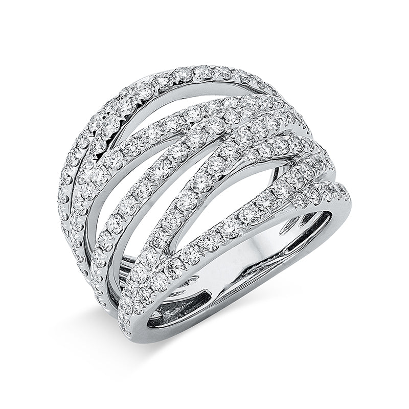 Ring    aus 750/-18 Karat Weißgold mit 105 Diamanten 1