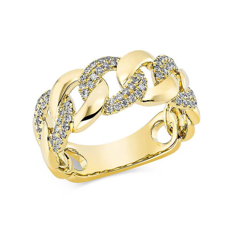 Ring    aus 750/-18 Karat Gelbgold mit 78 Diamanten 0