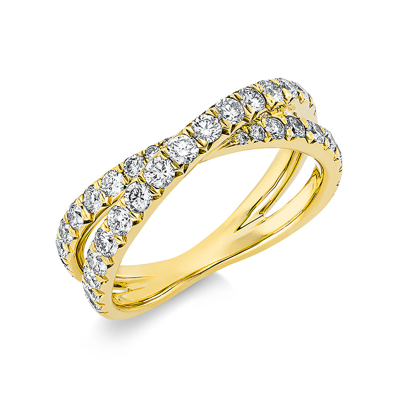 Ring    aus 750/-18 Karat Gelbgold mit 37 Diamanten 1