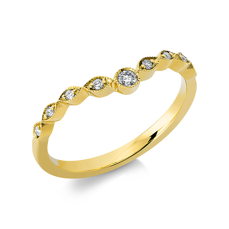 Ring    aus 750/-18 Karat Gelbgold mit 9 Diamanten 0