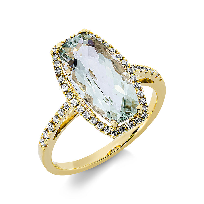 Ring mit Amethyst  aus 750/-18 Karat Gelbgold mit 44 Diamanten 0