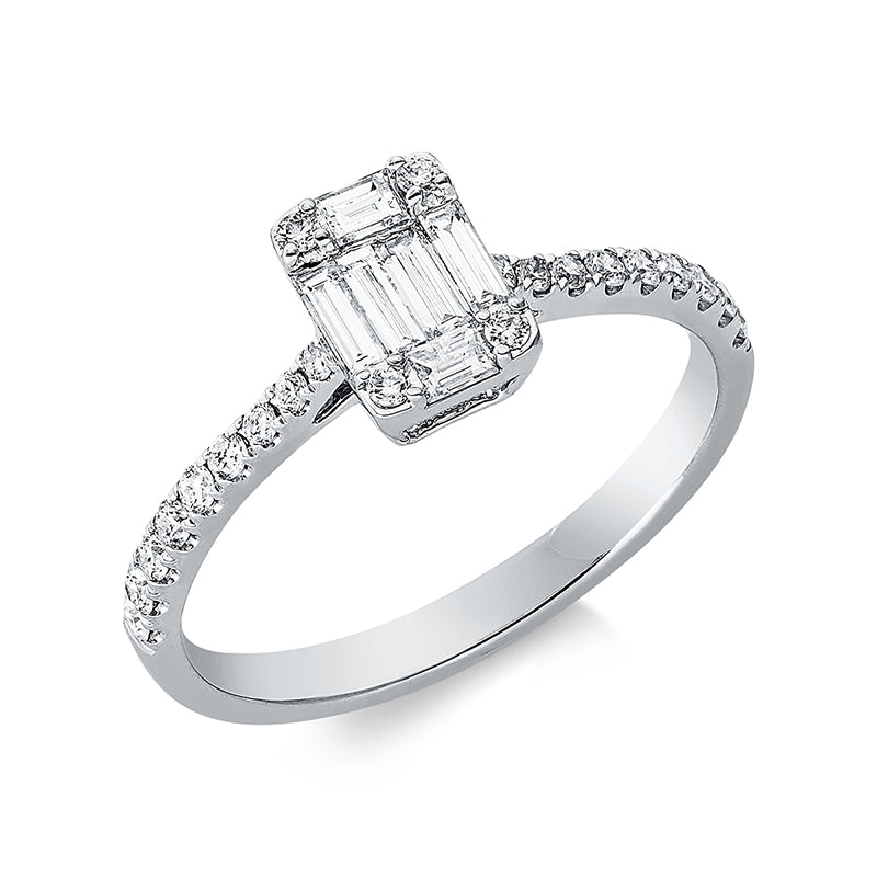 Ring    aus 750/-18 Karat Weißgold mit 28 Diamanten 0