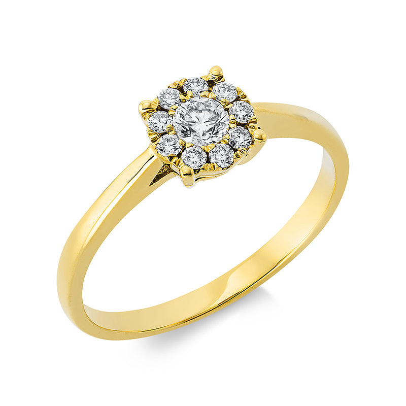 Ring    aus 750/-18 Karat Gelbgold mit 10 Diamanten 0