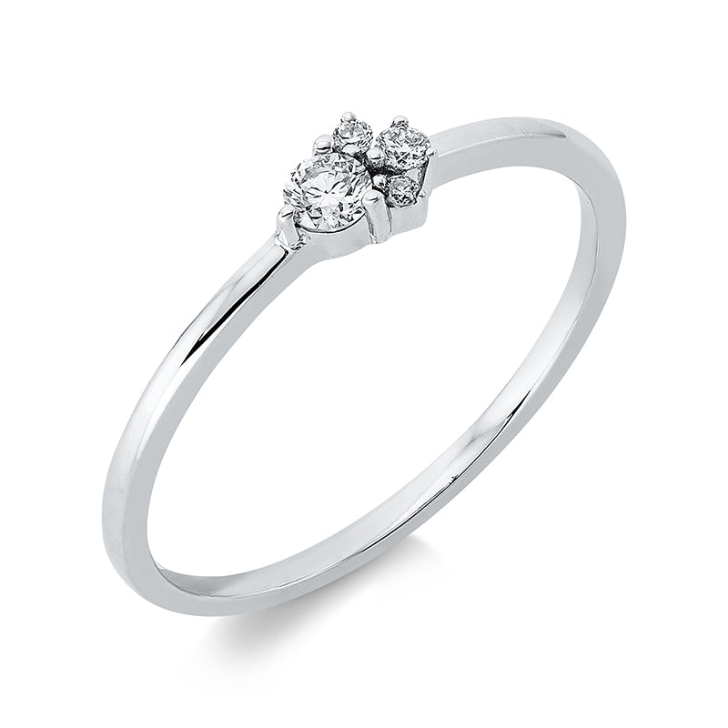 Ring    aus 750/-18 Karat Weißgold mit 4 Diamanten 0