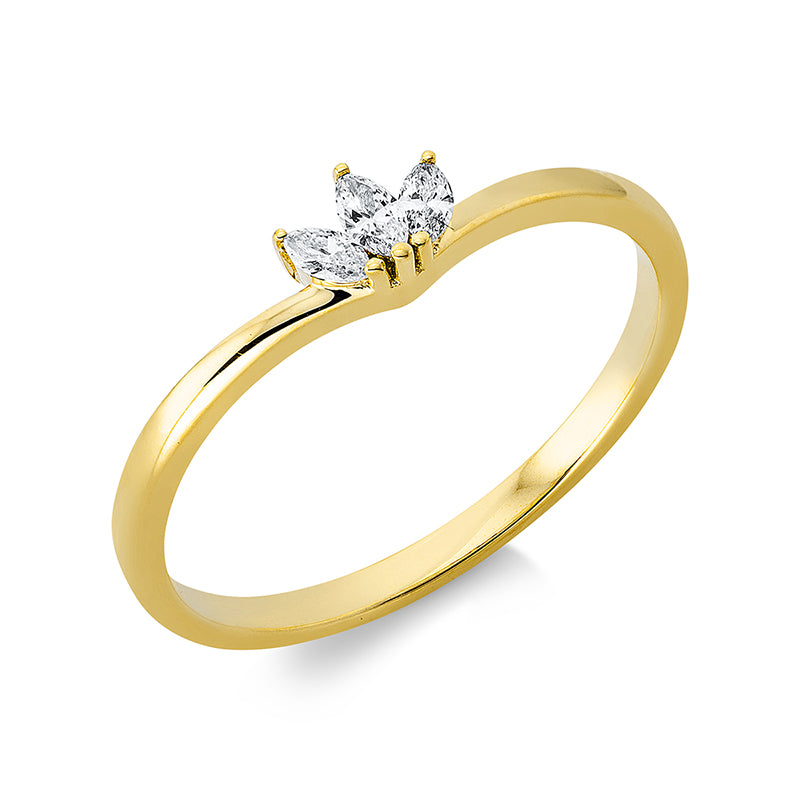 Ring    aus 750/-18 Karat Gelbgold mit 3 Diamanten 0