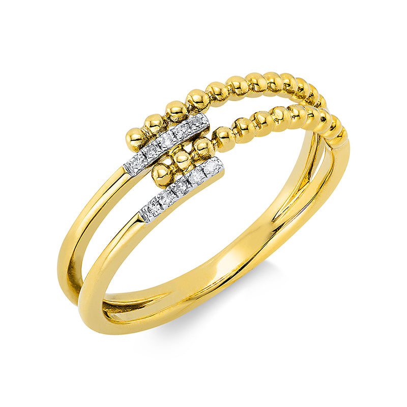 Ring - Moderner Schmuck aus Gold mit Diamanten, Fassung rhodiniert - 1DP35