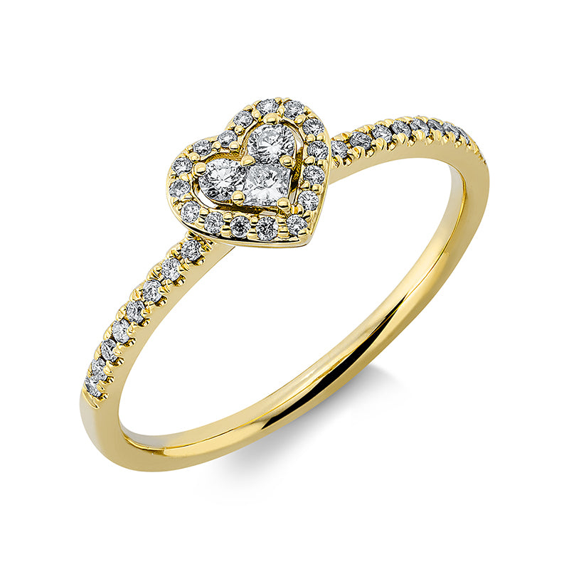 Ring    aus 750/-18 Karat Gelbgold mit 35 Diamanten 0