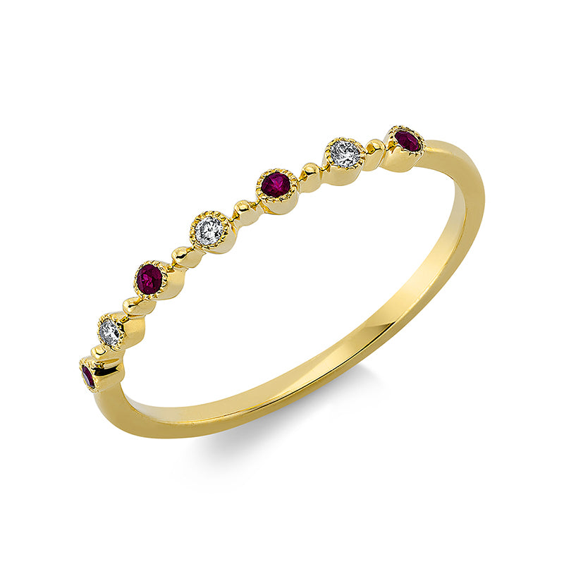 Ring aus Gold mit Diamanten mit Rubin - 1DP62
