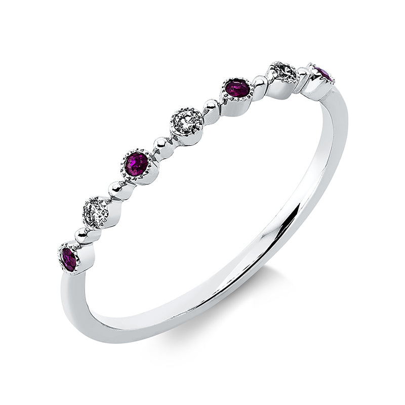 Ring aus Gold mit Diamanten mit Rubin - 1DP62