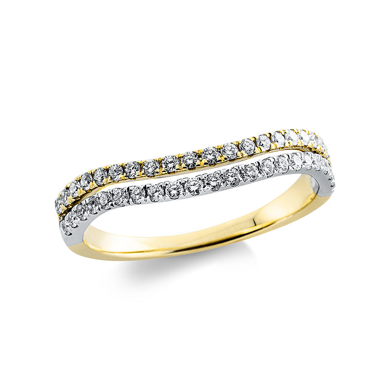 Ring    aus 750/-18 Karat Gelbgold / Weißgold mit 42 Diamanten 0