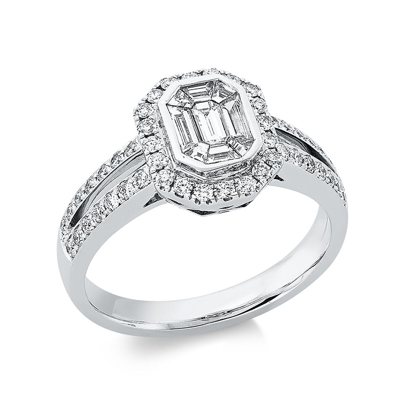 Ring    aus 750/-18 Karat Weißgold mit 57 Diamanten 0