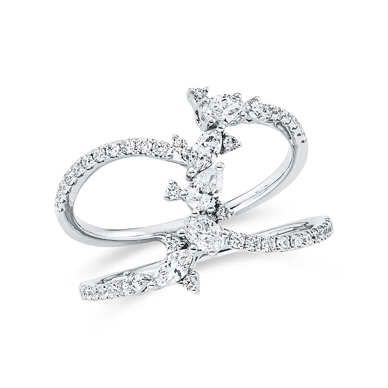 Ring    aus 750/-18 Karat Weißgold mit 48 Diamanten 0