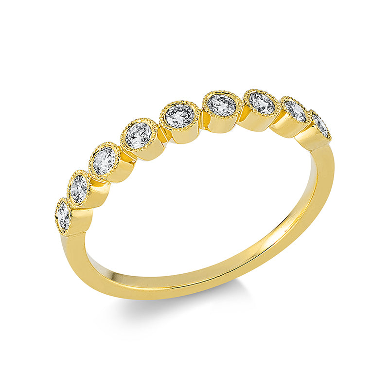 Ring    aus 750/-18 Karat Gelbgold mit 9 Diamanten 0