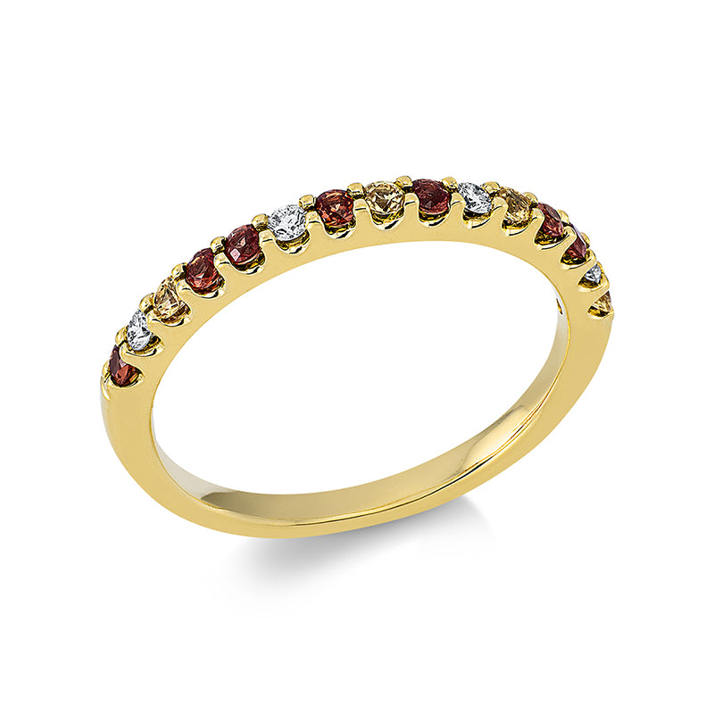 Ring mit Saphir  aus 750/-18 Karat Gelbgold mit 4 Diamanten 0