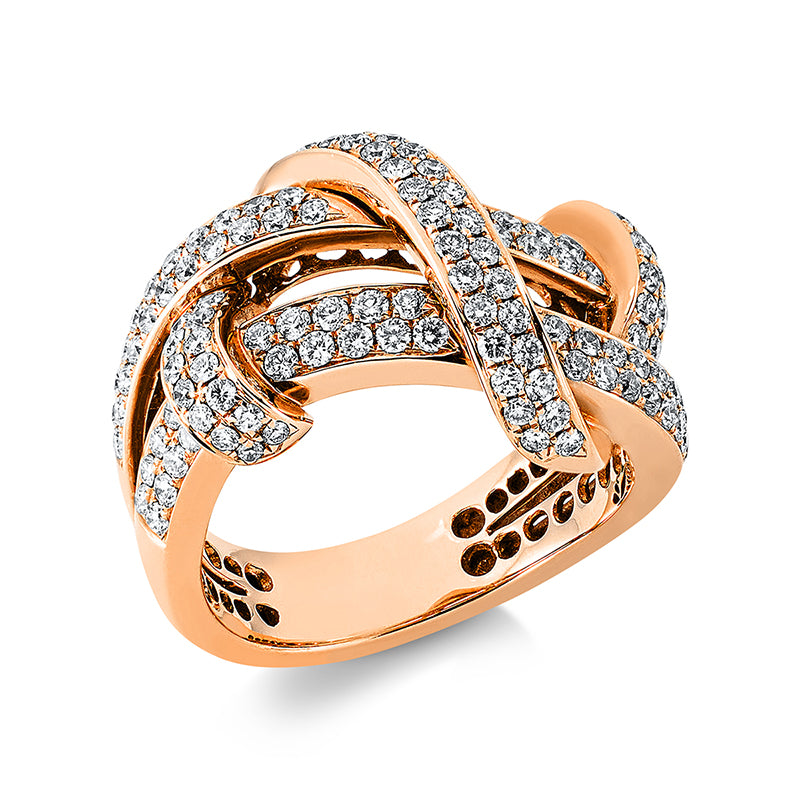 Ring    aus 750/-18 Karat Rotgold mit 136 Diamanten 1