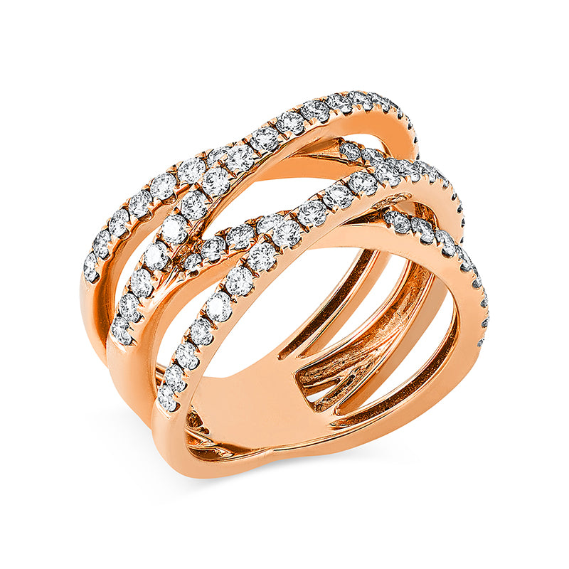 Ring    aus 750/-18 Karat Rotgold mit 68 Diamanten 1