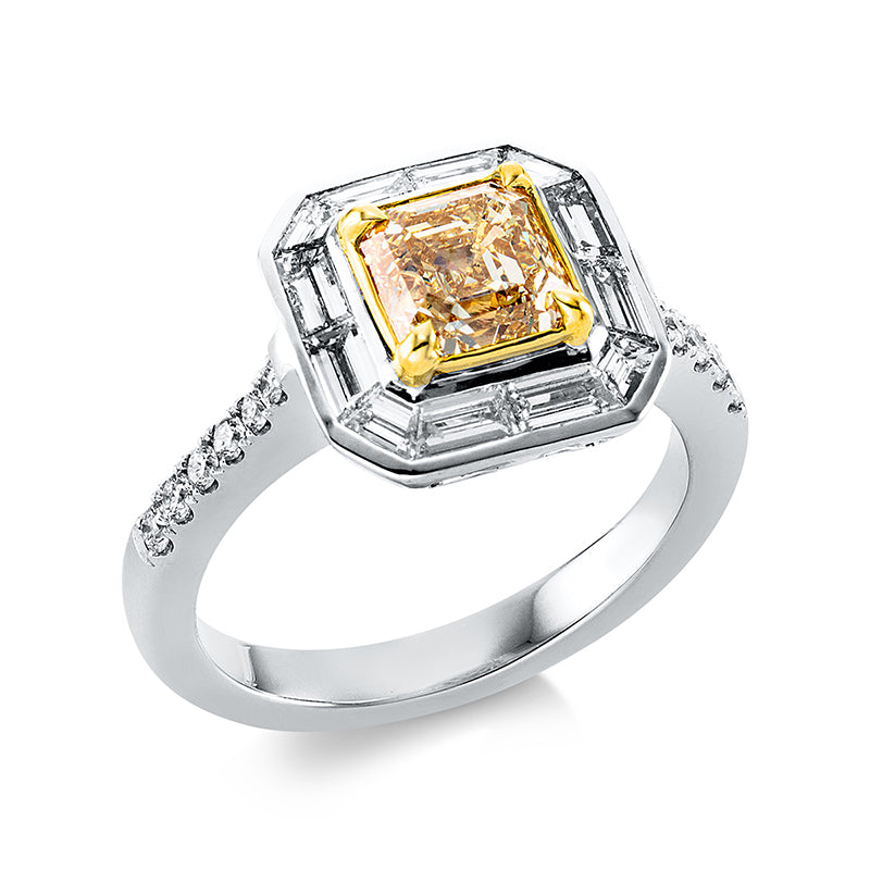Ring    aus 750/-18 Karat Weißgold / Gelbgold mit 25 Diamanten 2
