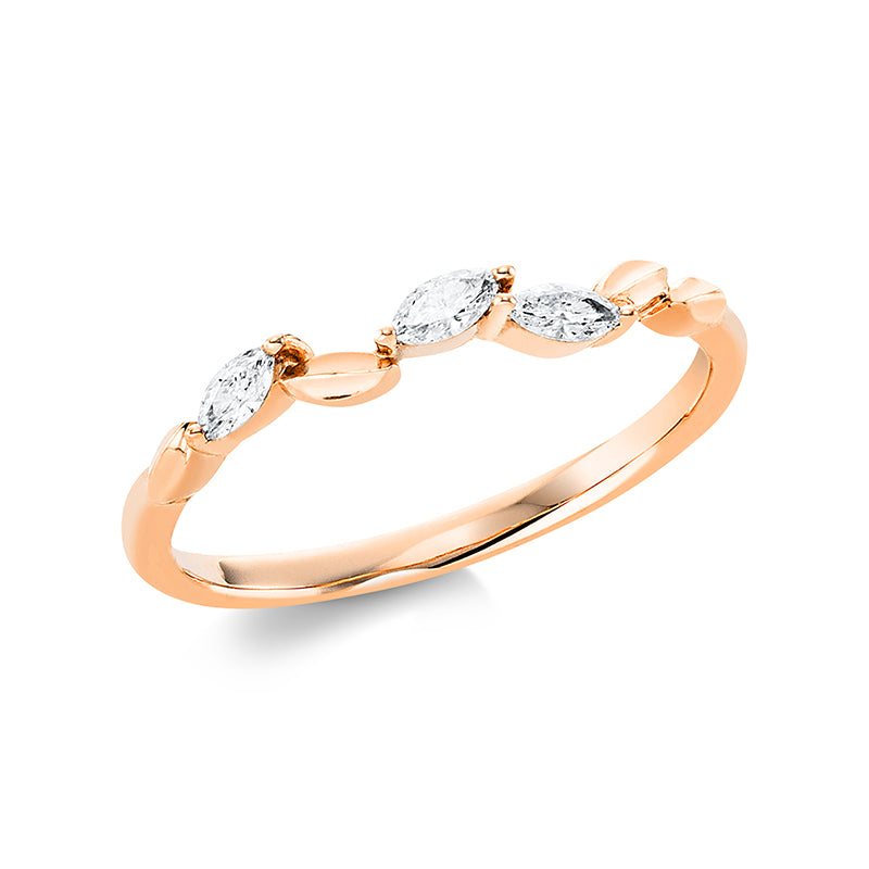 Ring    aus 750/-18 Karat Rotgold mit 3 Diamanten 0