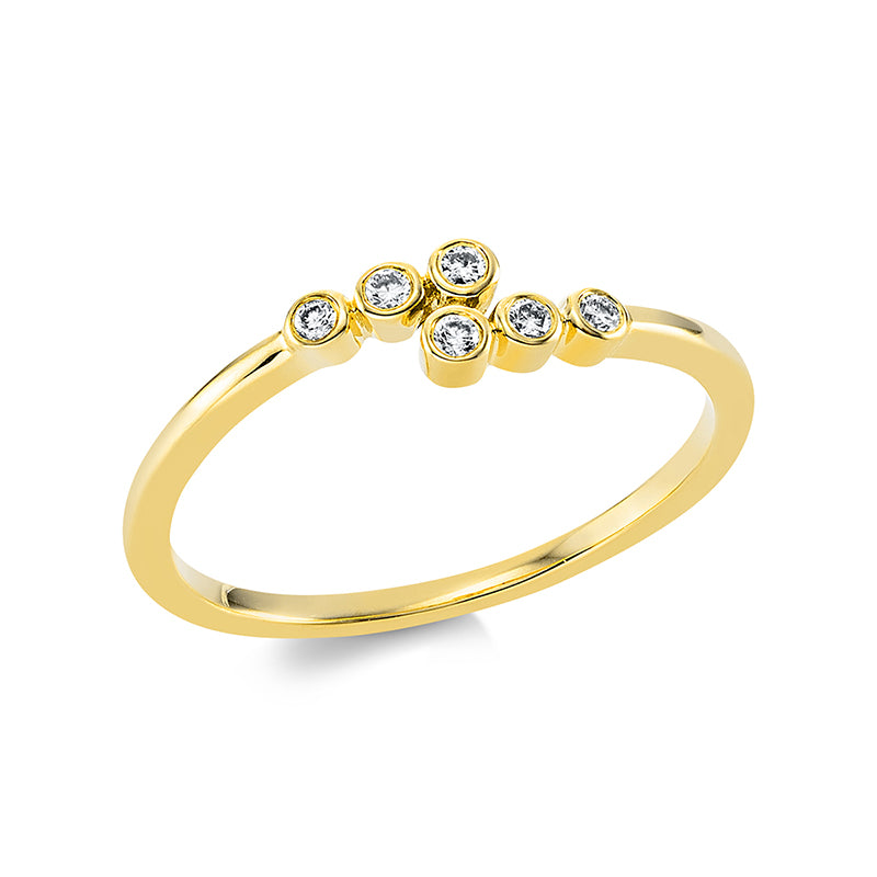 Ring    aus 750/-18 Karat Gelbgold mit 6 Diamanten 0
