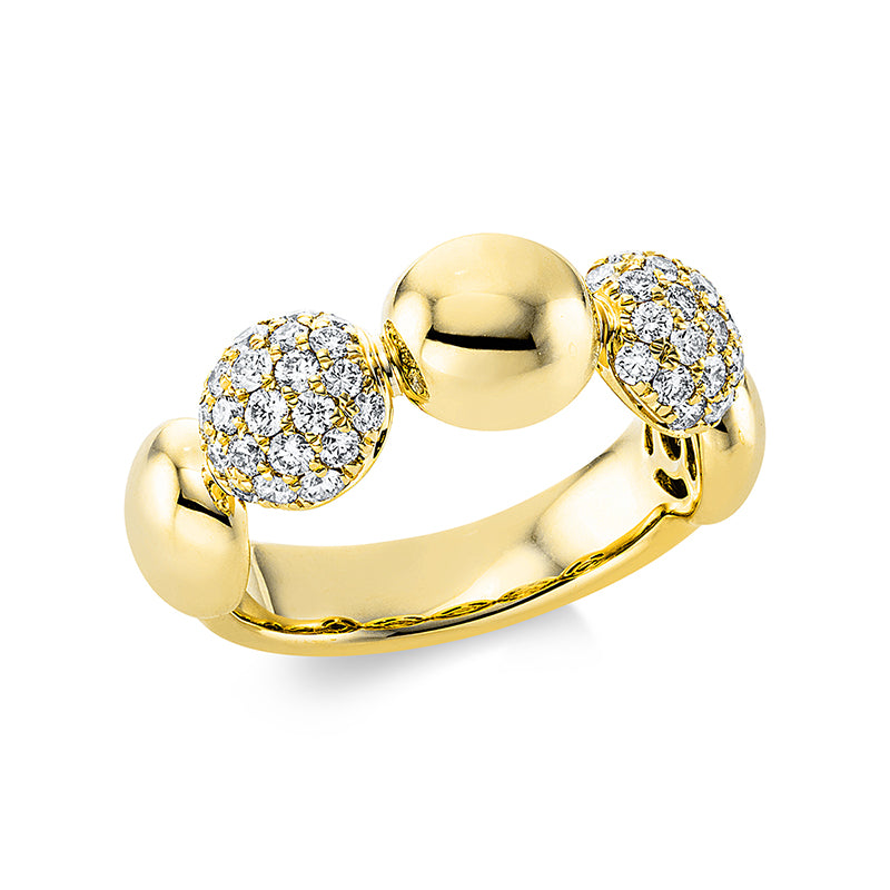 Ring    aus 585/-14 Karat Gelbgold mit 48 Diamanten 0