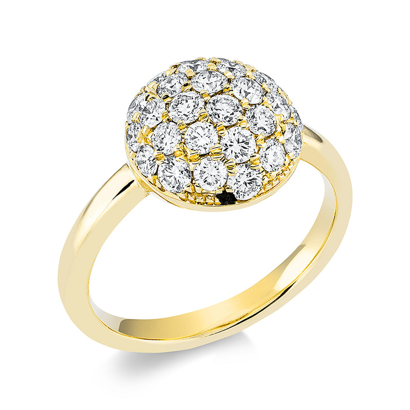 Ring    aus 585/-14 Karat Gelbgold mit 28 Diamanten 1