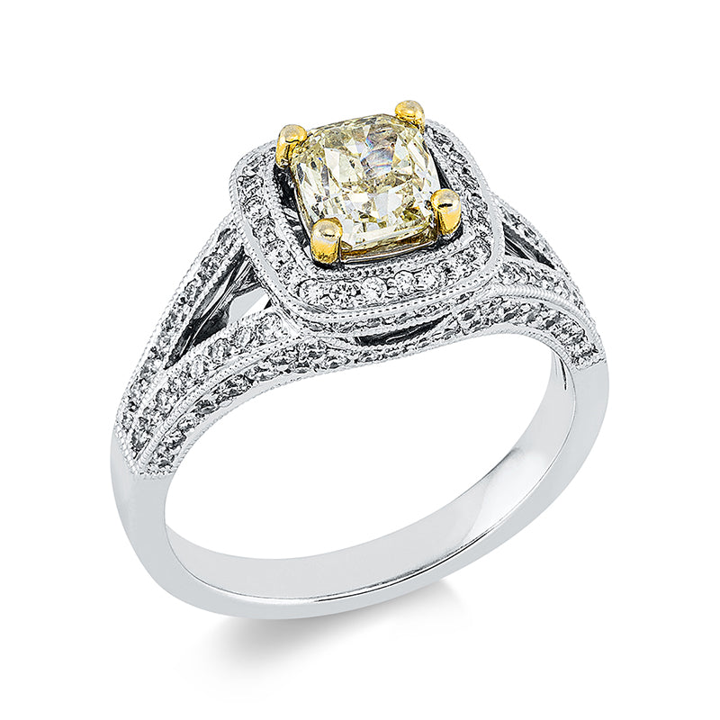 Ring    aus 750/-18 Karat Weißgold mit 129 Diamanten 1