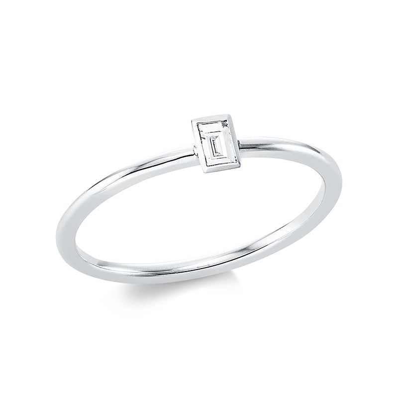 Ring    aus 750/-18 Karat Weißgold mit 1 Diamant 0